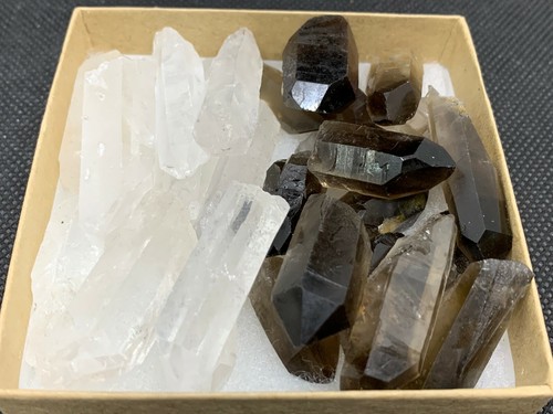 Clear quartz and smoky - quartz,
