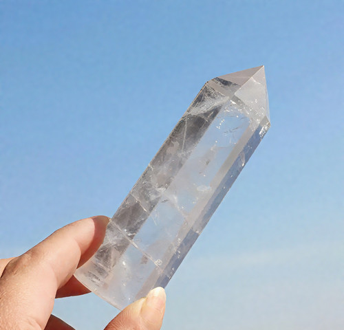 Natural clear quartz tower - natural,
